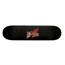Lockig blond fe 3D i rosor Skateboards
