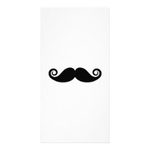Lockig mustasch hälsningskort med foto