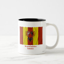Łódzkie - Lodz som vinkar flagga med namn Kaffe Mugg