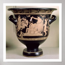 Loftröd-figur krater som visar Orestes som suppl Affischer