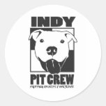 Logotyp för officiell för Indy gropbesättning Runda Klistermärken