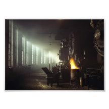 LokomotivRoundhouse Fotografiskt Tryck