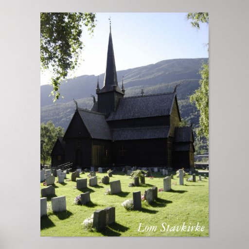 Lom Stavkirke Affisch