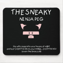 Lömsk Ninja gris Mus Matta