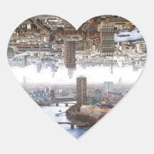 London Double Landscape Heart Sticker