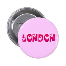 London i hjärtor knappar med nål