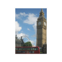 London öga & stora Ben Sträckt Kanvastryck