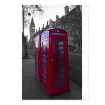 London röda Telephone boxas Vykort