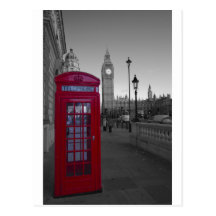 London röda Telephone boxas Vykort