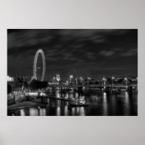 London synar i svartvitt affisch