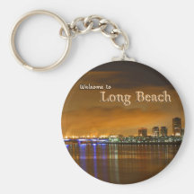 Long Beach Kalifornien på natten Nyckelring
