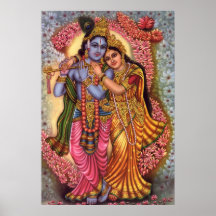 Lord Krishna & Radha Affisch