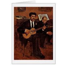 Lorenzo Pagans och Auguste De Gasa Vid Edgar Degas Kort