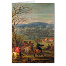 Louis XIV i den near monteringen Cassel för strid Hälsnings Kort