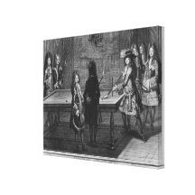 Louis XIV leka biljard med hans broder Canvasdukar Med Gallerikvalitet