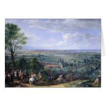 Louis XIV på siegen av Lille som vänder mot Hälsningskort