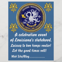 Louisiana Bicentennial Mardi Gras som partyet ser, Flyg Blad