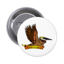 Louisiana brun pelikan knappar