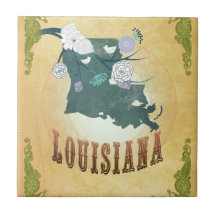 Louisiana med älskvärda fåglar kakelplatta av kerami