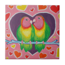 Love birds belägger med tegel kakelplatta av kerami