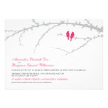Love birds som gifta sig inbjudan (fuchsiaen)