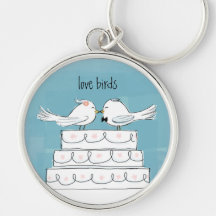 Love birdsbröllopstårtakyss nyckelringar