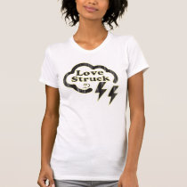 Love struck, retro graphic lightning cloud tee. t-tröjor