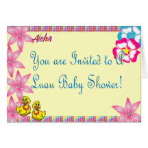 Luau Ducky baby showerinbjudan Kort