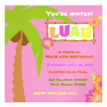 Luau Invitation Pink