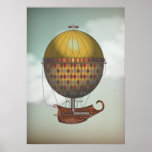 Luftballongairshipen Nautisme Steampunk reser Affischer