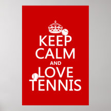 Lugna behålla och kärlektennis (skräddarsy färg), print