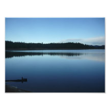 Lugna blått Lake Fotografiska Tryck