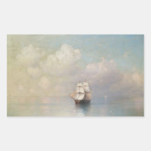 Lugnat hav för waterscape för havsIvan Aivazovsky  Retangel Klistermärken