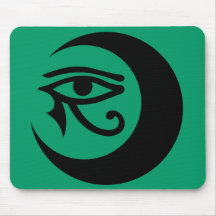 LunaSees logotyp Mousepad (svarten på jadebakgrund Mus Matta