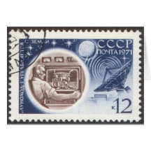 Lunokhod 1 ryss (USSR) malde kontrollerar Hälsningskort