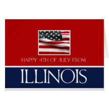 lycklig 4th Juli från illinois Hälsnings Kort