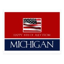lycklig 4th Juli från Michigan Vykort