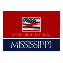 lycklig 4th Juli från Mississippi Hälsnings Kort