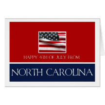 lycklig 4th Juli från North Carolina Hälsnings Kort