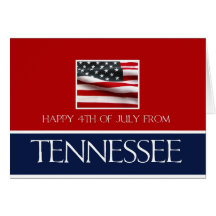 lycklig 4th Juli från Tennessee Hälsnings Kort