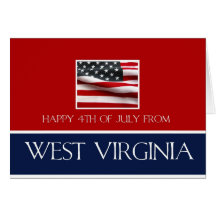 lycklig 4th Juli från West Virginia Hälsnings Kort