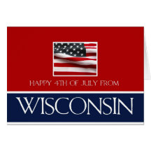 lycklig 4th Juli från Wisconsin Hälsningskort