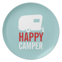 Lycklig camparevintagecampare tallrikar