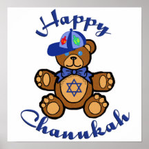 Lycklig Chanukah nallebjörn Affisch