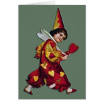 Lycklig clownvalentin hälsnings kort