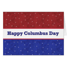 Lycklig Columbus dag - röd vit och blått med stjär Kort
