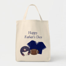 Lycklig fars dag (fotboll - blått) tote bags