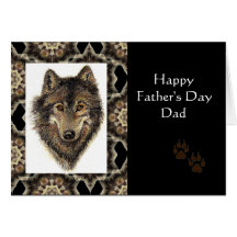 Lycklig fars dagpappa med vattenfärgvargen kort
