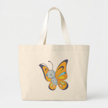 Lycklig fjäril tote bag