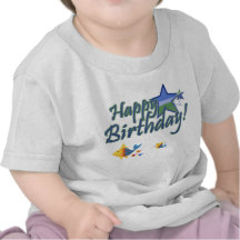 Lycklig Födelsedag-stjärna-gullig fisk Tee Shirt
